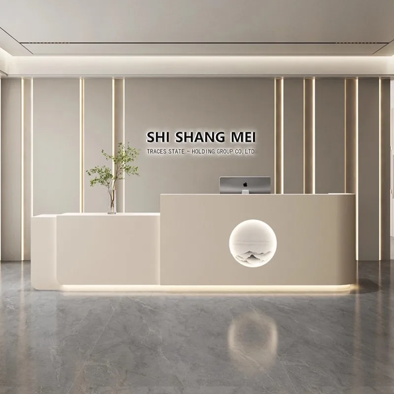 Office Furniture Store - Receptie in Scandinavische crèmestijl Moderne luxe