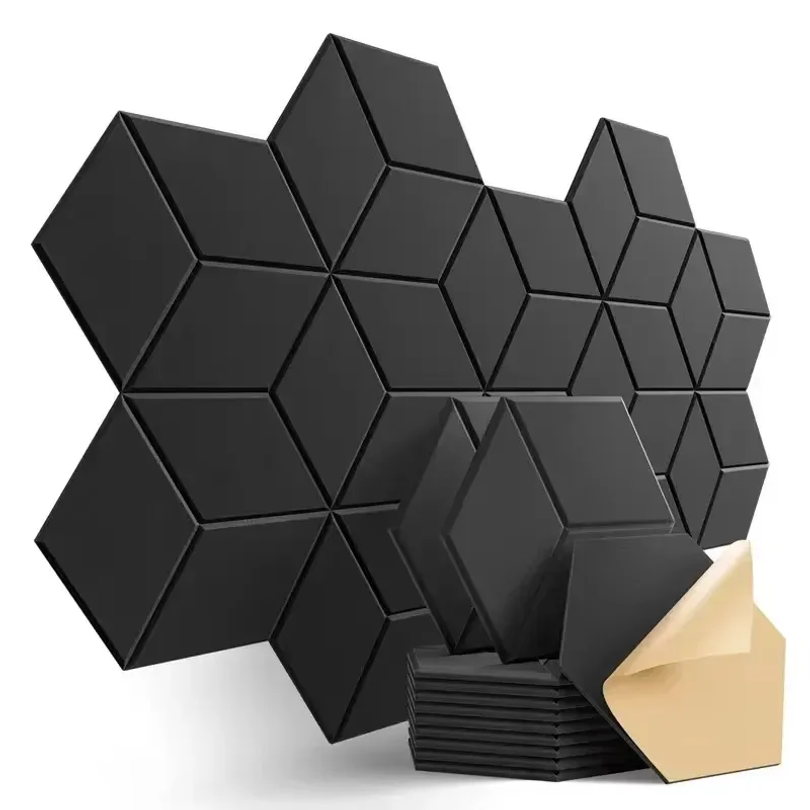 Office Furniture Plan - 12 stuks zelfklevende zeshoekige geluidsisolatie schuimpaneel