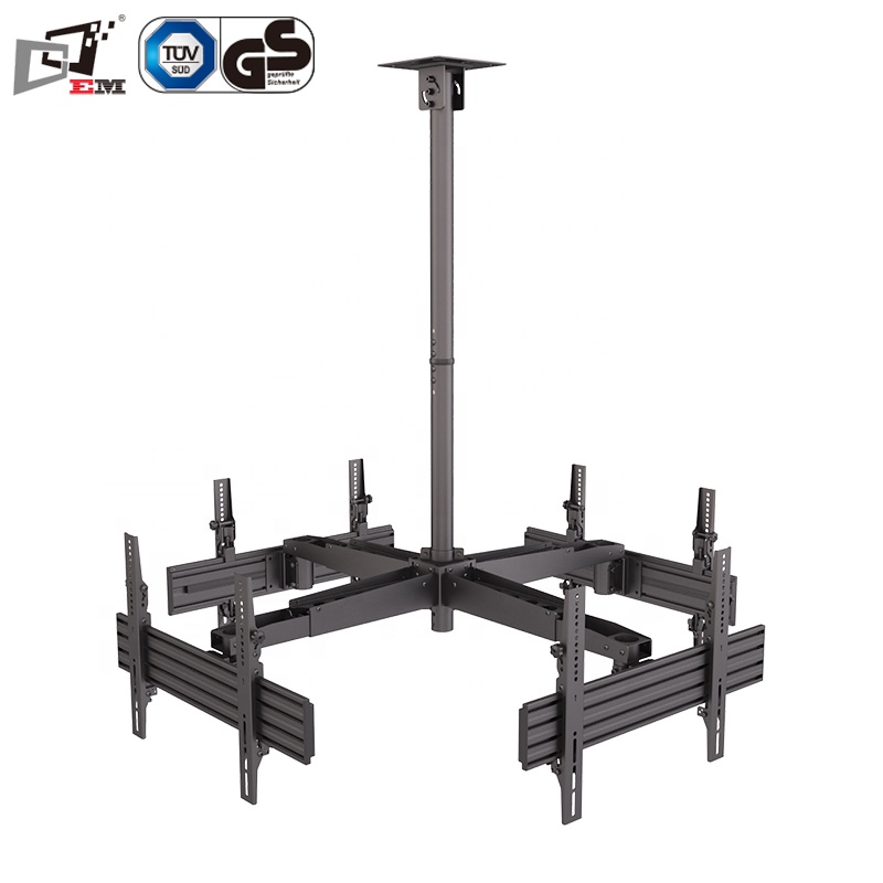 Adjustable Monitor Mount - Inklapbare hangende plafondbevestiging voor vier schermen,
