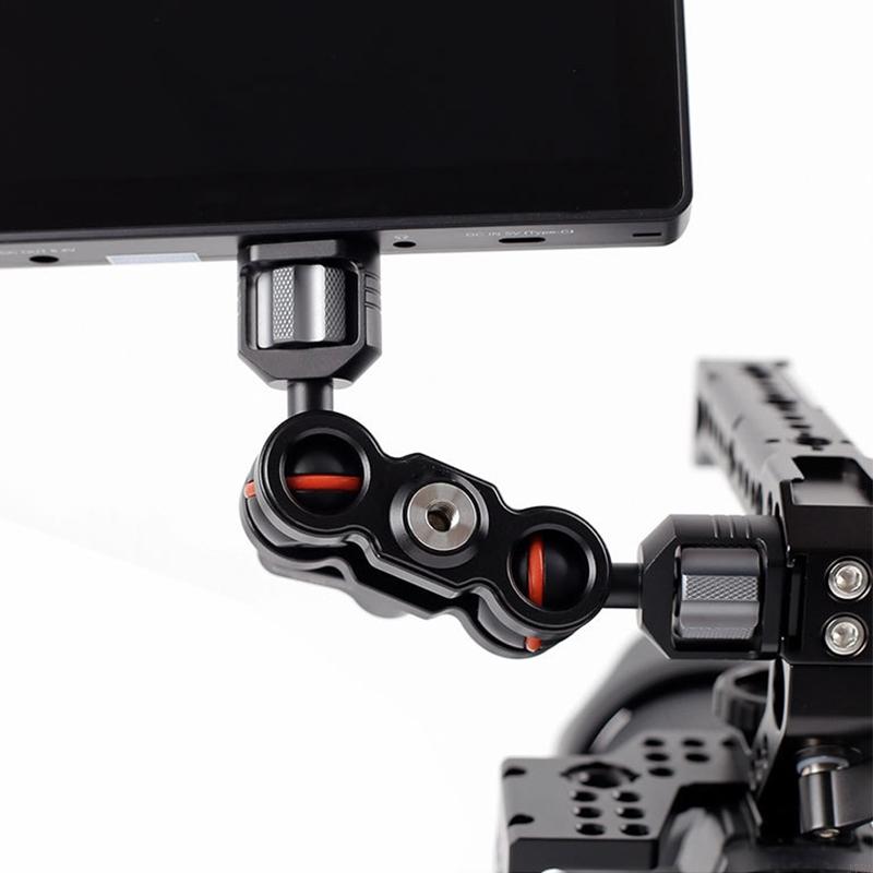 Adjustable Monitor Mount - J78A Cameramontagebeugel met dubbele kogelkoppen, scharnierende