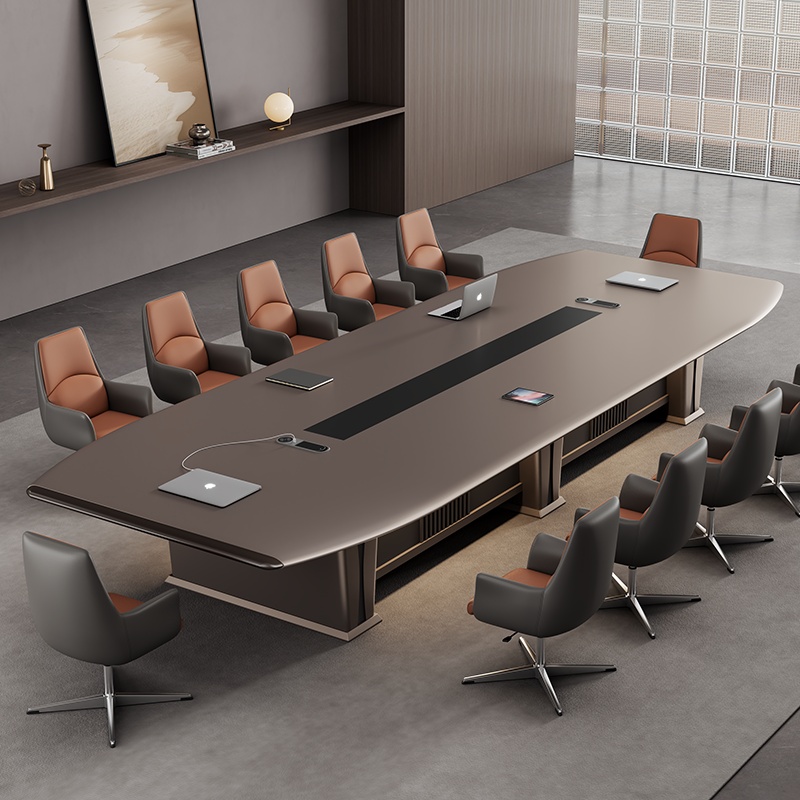 Office Furniture Luxury - Luxe moderne houten vergadertafelset met metalen