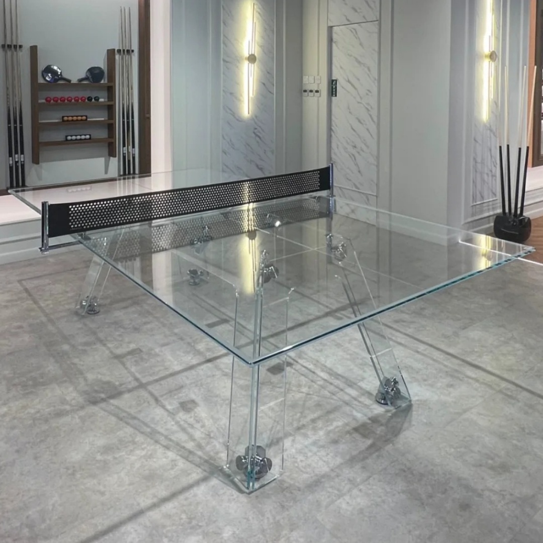Office Furniture Luxury - Hoogwaardige meubels Luxe kristallen glazen pingpongtafel