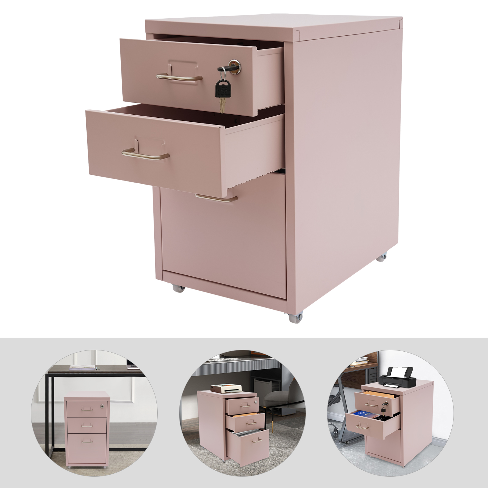 3-laags rechthoekige stalen ve - Office Furniture Filing Cabinets recensie en prijs