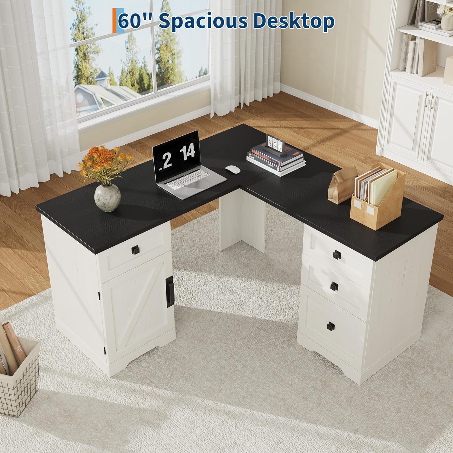 L-vormig directiebureau 60 inc - Office Furniture Filing Cabinets recensie en prijs