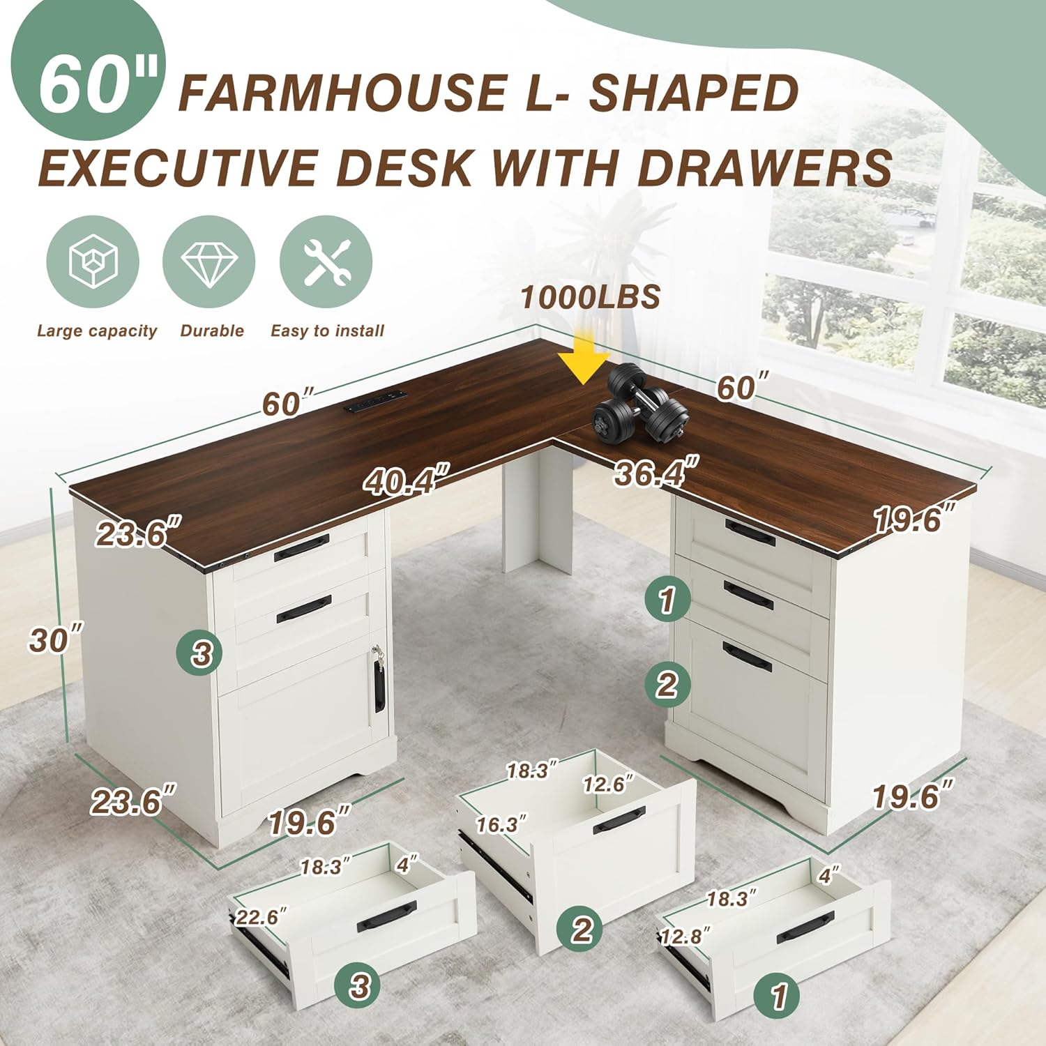 L-vormig directiebureau met af - Office Furniture Filing Cabinets recensie en prijs