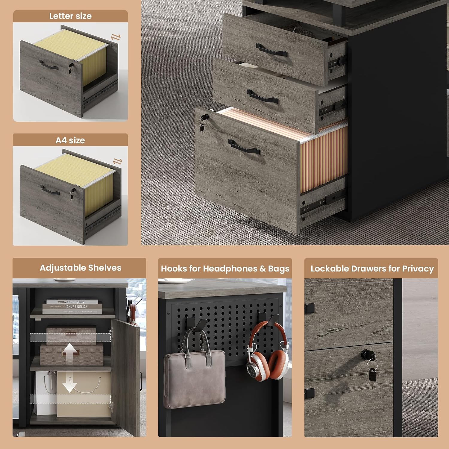 78 inch directiebureau met afs - Office Furniture Filing Cabinets recensie en prijs