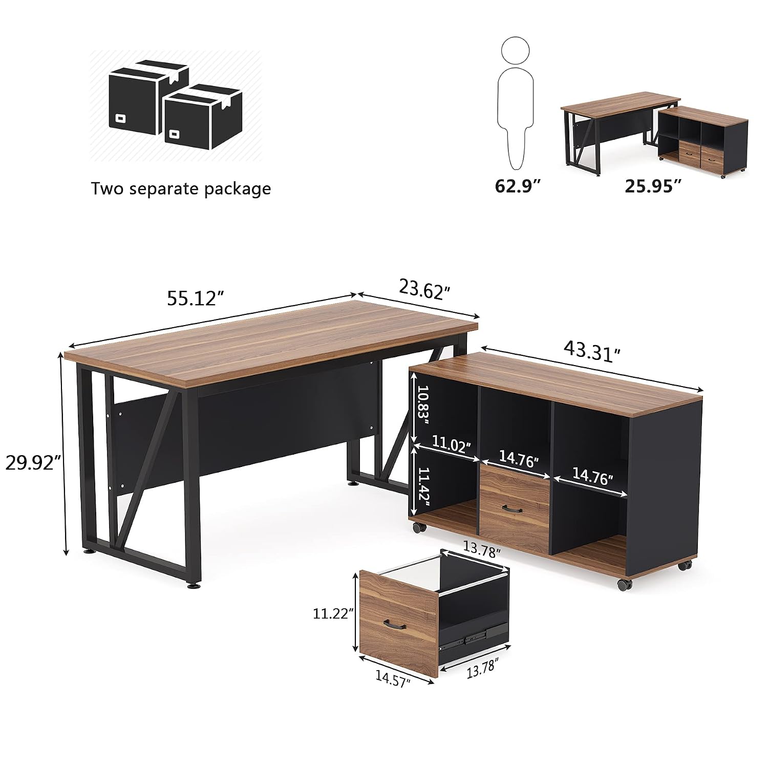 L-vormig directiebureau & kast - Office Furniture Filing Cabinets recensie en prijs