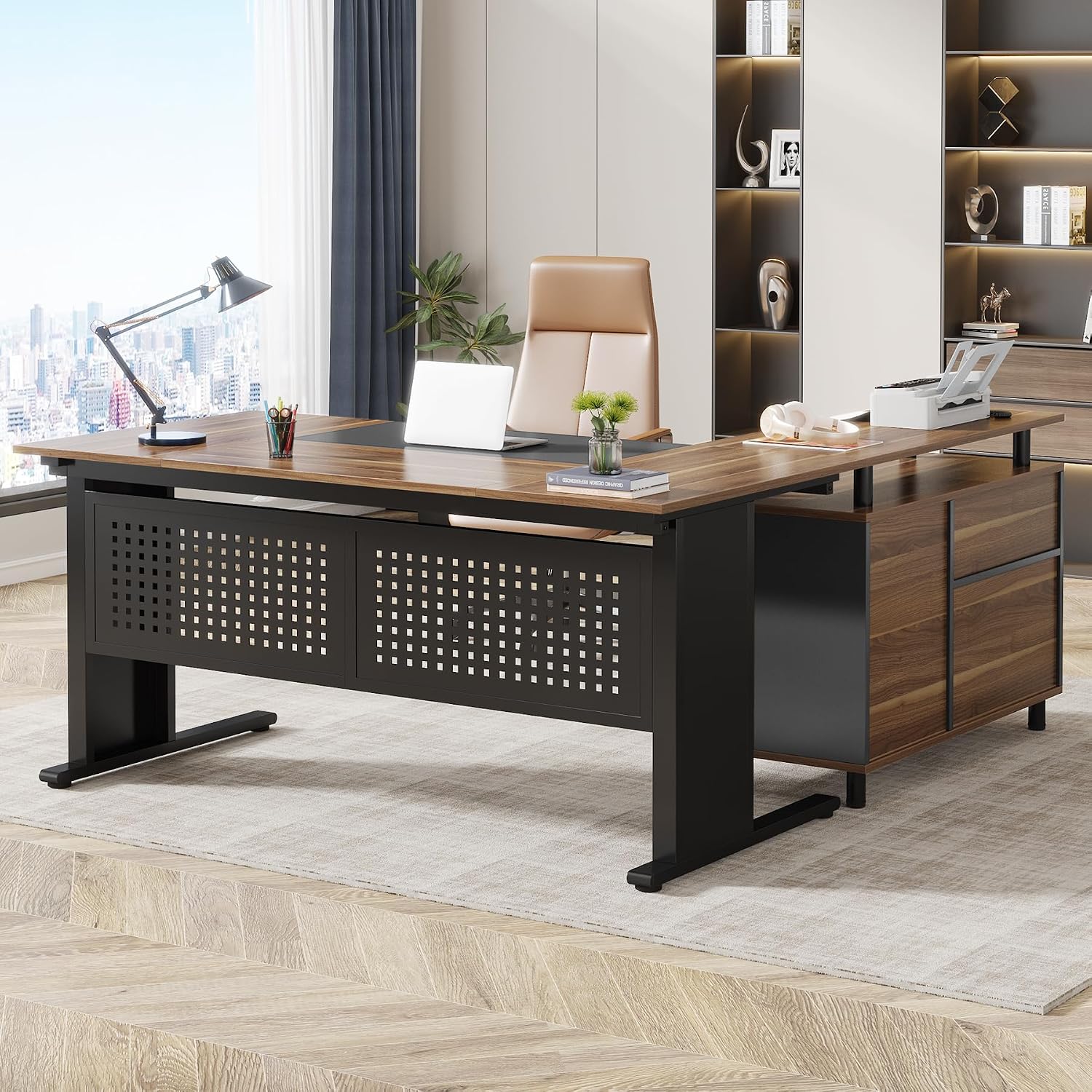 63 inch L-vormig directieburea - Office Furniture Filing Cabinets recensie en prijs